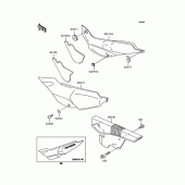 Схема вузла: Задні бічні обтічники & Захист ланцюга (KLE400-A1) для Kawasaki KLE400