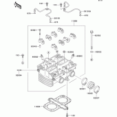 Схема вузла: Головка циліндра для Kawasaki KLE500
