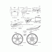 Схема узла: Наклейки (Серый/Черный; DCF) для Kawasaki ZR1200 ZRX1200 DAEG