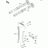 Схема узла: Распредвал & Цепь ГРМ & Натяжитель для Kawasaki ZR800 Z800 ABS