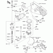 Схема вузла: Задній гальмівний циліндр (d7f) для Kawasaki ZX1000 Ninja ZX-10R