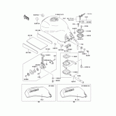 Схема узла: Топливный бак (Zx1100-e2/e3) для Kawasaki ZX1100 GPZ1100