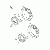Схема вузла: Колеса (Шини) для Kawasaki KL110 KSR