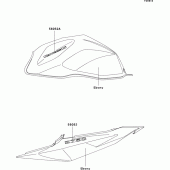 Схема вузла: Decals(ebony)(j2h) для Kawasaki ZR750 Z750