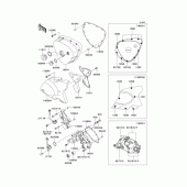 Схема вузла: Left engine cover для Kawasaki EJ650 W650