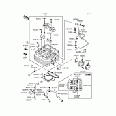 Схема вузла: Головка циліндра для Kawasaki KL250 KL250 Super Sherpa
