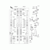 Схема вузла: Передня вилка(1/2)(a7f/b7f) для Kawasaki KX85 KX85-II