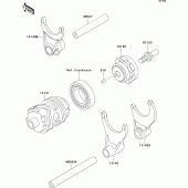 Схема узла: Gear change drum/shift fork(s) для Kawasaki KX250/ KX252 KX250