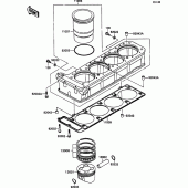 Схема вузла: Циліндр & Поршень для Kawasaki ZX1100 ZZ-R1100