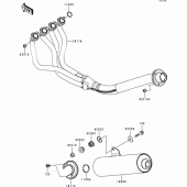 Схема вузла: Вихлопна система для Kawasaki ZX900 Ninja ZX-9R
