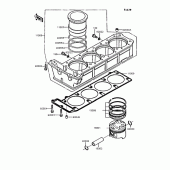 Схема узла: Цилиндр & Поршень для Kawasaki ZX900 GPZ900R