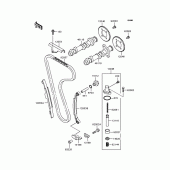 Схема вузла: Розподільний вал & Ланцюг ГРМ & Натягувач для Kawasaki EL250 Eliminator 250LX