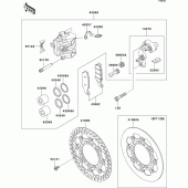 Схема вузла: Переднє гальмо для Kawasaki KX250/ KX252 KX250F
