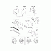 Схема узла: Информационные наклейки (kx500-e1/e2) для Kawasaki KX500