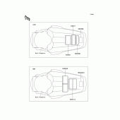 Схема вузла: Інформаційні наклейки для Kawasaki KX100
