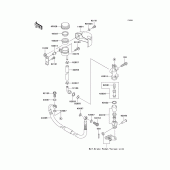 Схема узла: Задний тормозной цилиндр для Kawasaki VN1600 Vulcan 1600 Nomad