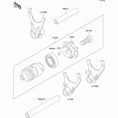 Схема вузла: Gear change drum/shift fork(s) для Kawasaki KX500