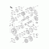 Схема вузла: Transmission(1/2) для Kawasaki EN500 Vulcan 500