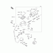 Схема узла: Передний тормозной цилиндр для Kawasaki KX500