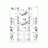 Схема вузла: Вилка передньої осі для Kawasaki EX650 ER-6F ABS