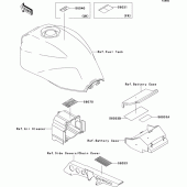 Схема вузла: Інформаційні наклейки для Kawasaki ZR1100 ZRX1100