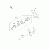 Схема вузла: Gear change drum/shift fork(s) для Kawasaki VN1500 VN1500 Classic FI