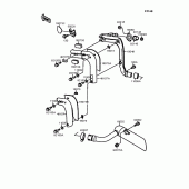 Схема вузла: Вихлопна система для Kawasaki EL250 Eliminator 250LX