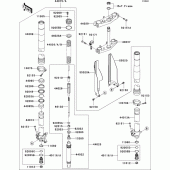 Схема вузла: Передня вилка(1/2) для Kawasaki KX250/ KX252 KX250F