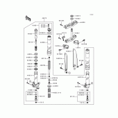 Схема вузла: Передня вилка(1/2) для Kawasaki KX250/ KX252 KX250
