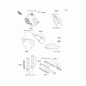 Схема вузла: Інформаційні наклейки (kx100-b4) для Kawasaki KX100
