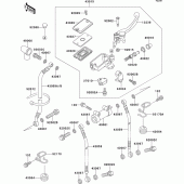 Схема вузла: Передній гальмівний циліндр для Kawasaki ZG1000 1000GTR