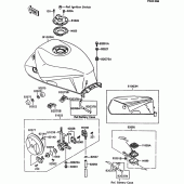 Схема вузла: Паливний бак(1/2) для Kawasaki ZX600 GPX600R