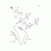 Схема вузла: Camshafts/tensioner для Kawasaki EN500 Vulcan 500