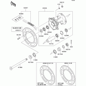 Схема узла: Ступица заднего колеса для Kawasaki KX250/ KX252 KX250