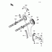 Схема вузла: Розподільний вал & Ланцюг ГРМ & Натягувач для Kawasaki ZG1200 Voyager XII