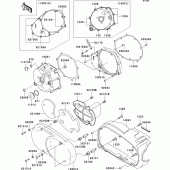 Схема вузла: Left engine cover(s) для Kawasaki VN1500 VN1500 Drifter