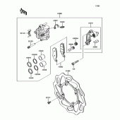 Схема узла: Передний тормоз для Kawasaki KX450 KX450F