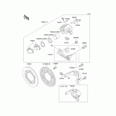 Схема узла: Задний тормоз (kx500-e4/e5/e6/e7) для Kawasaki KX500