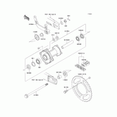 Схема вузла: Ступиця заднього колеса для Kawasaki KX65