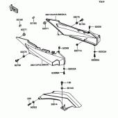 Схема узла: Боковая крышка/кожух цепной передачи для Kawasaki ZX1100 Ninja ZX-11