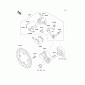 Схема узла: Задний тормоз для Kawasaki KLE650 Versys 650