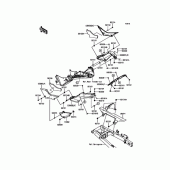 Схема вузла: Бічна кришка\захист ланцюга для Kawasaki EX250 Ninja 250