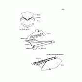 Схема вузла: Наклейки (Ебоні; SAF) для Kawasaki KLX250 KLX250