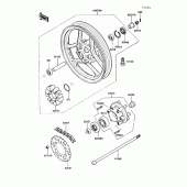 Схема узла: Заднее колесо & Приводная цепь для Kawasaki EX250 Ninja 250