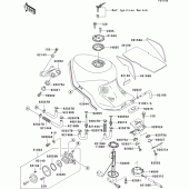Схема вузла: Паливний бак(1/2)(zx1100-d4) для Kawasaki ZX1100 ZZ-R1100
