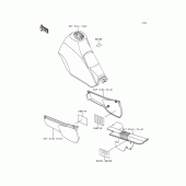 Схема вузла: Інформаційні наклейки для Kawasaki KL250 KLR250