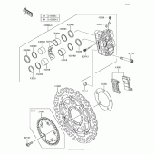 Схема узла: Передний тормоз для Kawasaki ZX1000 Ninja 1000 ABS
