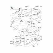 Схема вузла: Паливний бак(1/2)(zx750-l3) для Kawasaki ZX750 Ninja ZX-7