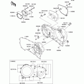 Схема вузла: Right engine cover(s) для Kawasaki VN1500 VN1500 Mean Streak