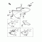 Схема вузла: Бічна кришка, кожух ланцюга для Kawasaki KMX50 KSR-I